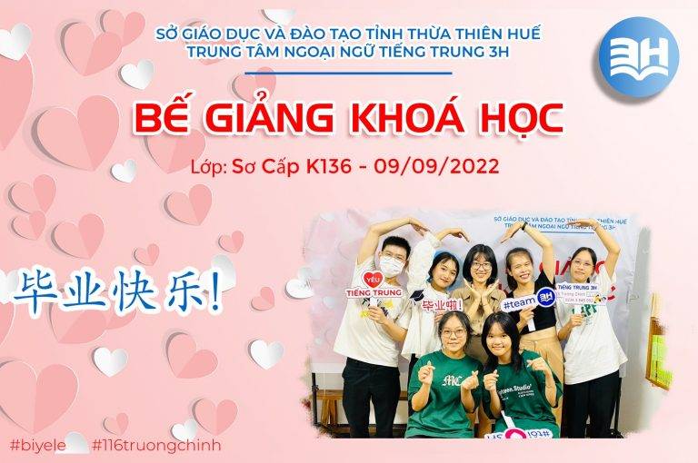 BẾ GIẢNG LỚP SƠ CẤP K136 – CƠ SỞ HUẾ