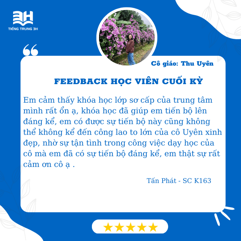 FEEDBACK CUỐI KỲ LỚP SC K163 OFFLINE – CƠ SỞ HUẾ
